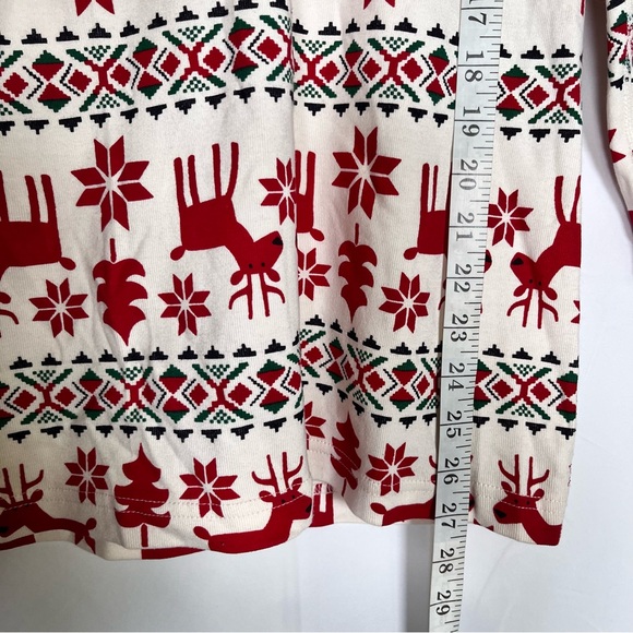 Hanna Andersson Pajama Top Womens M Deer Christmas PJ Holiday Red White‎ Organic - Picture 6 of 6